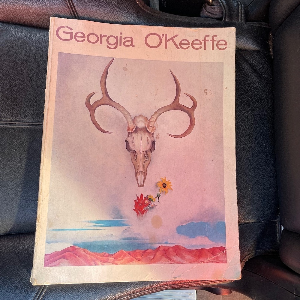 Georgia OKeeffe Art Print with Skull and Flowers